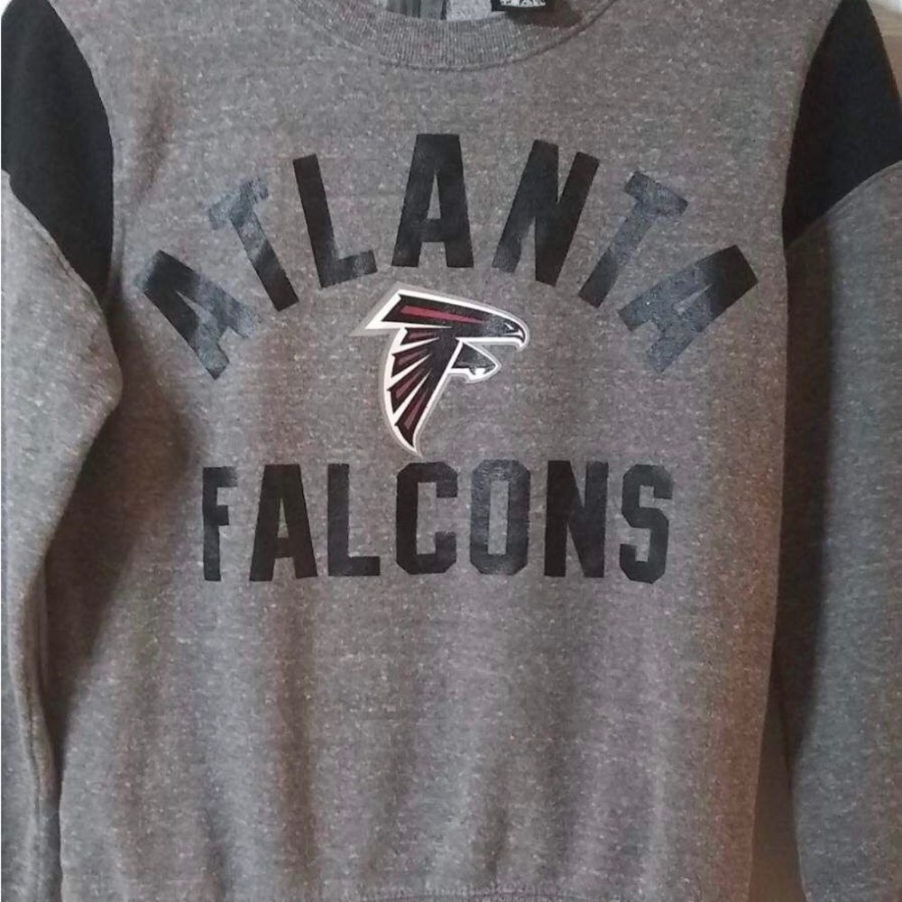 NFL Team Apparel Long Sleeve Sweatshirt Atlanta Falcons Gray Black Size Small XS